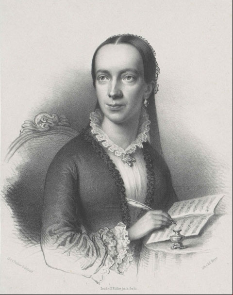 Emilie Mayer, em litografia feita em cerca de 1900 a partir de um desenho de Pauline Suhrlandt (wikimedia commons)