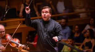 Lehninger durante o concerto com a Osesp [Divulgação]